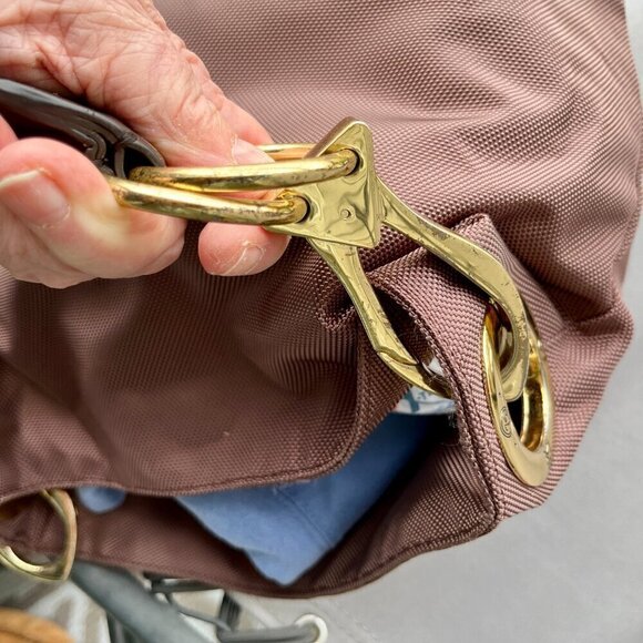 JPK Paris Bucket Bag Snap Closure Functional Pockets Removable Strap Brown W OS - Picture 12 of 15